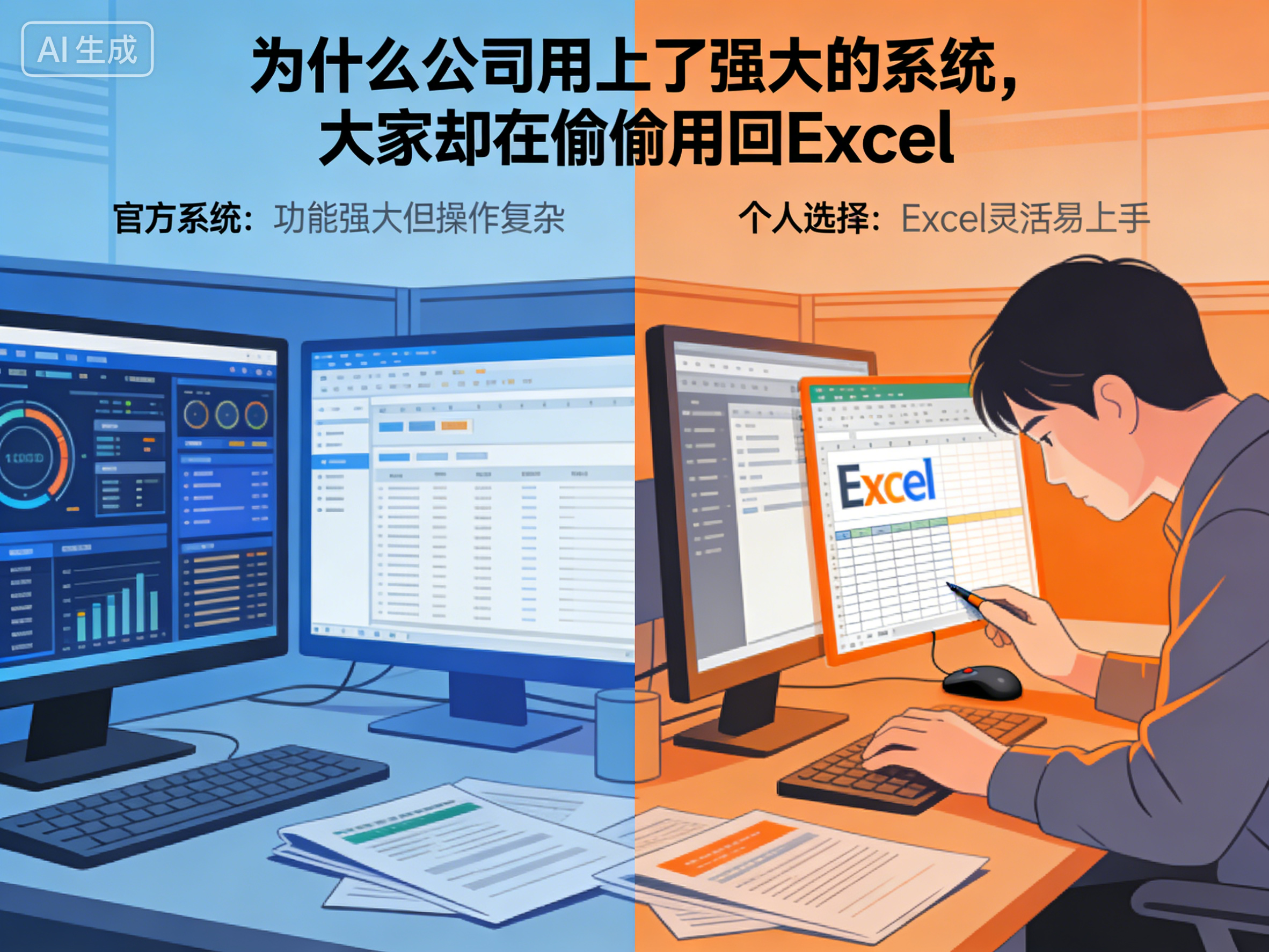 为什么公司用上了强大的系统,大家却在偷偷用回Excel?